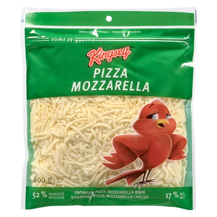 Kingsey Shredded Pizza Mozzarella Cheese 17 % M.F., 600 g