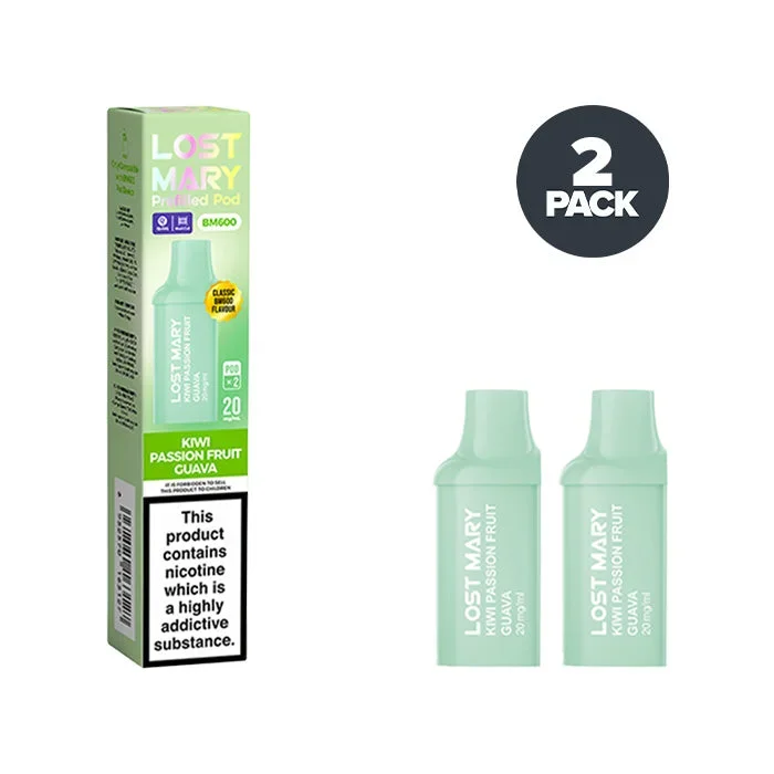 Kiwi Passion Fruit Guava Lost Mary BM600 Prefilled Pods