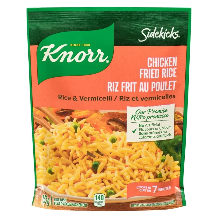 Knorr Sidekicks Plat d’Accompagnement Riz Frit au Poulet Riz et Vermicelles, 153 g