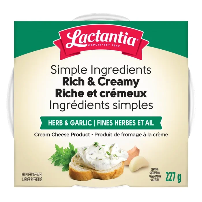 Lactantia Cream Cheese Herb & Garlic, 227 g