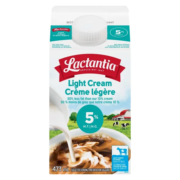 Lactantia Light Cream 5% M.F., 473-ml