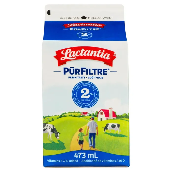 Lactantia PurFiltre Partly Skimmed Milk 2% M.F., 473-ml