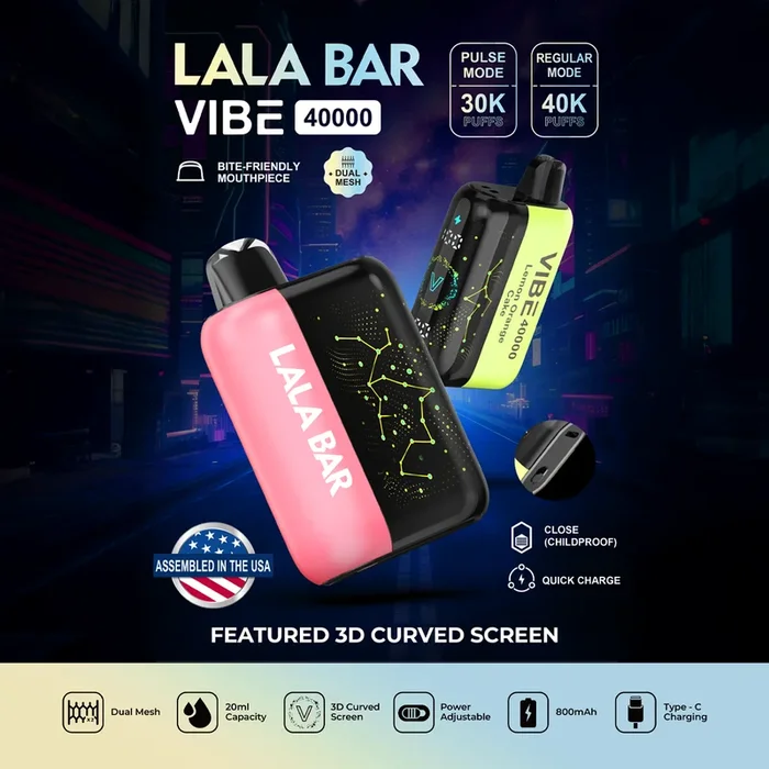 LALA BAR Vibe 40K Puff Disposable Device – TEXAS COMPLIANT VERSION