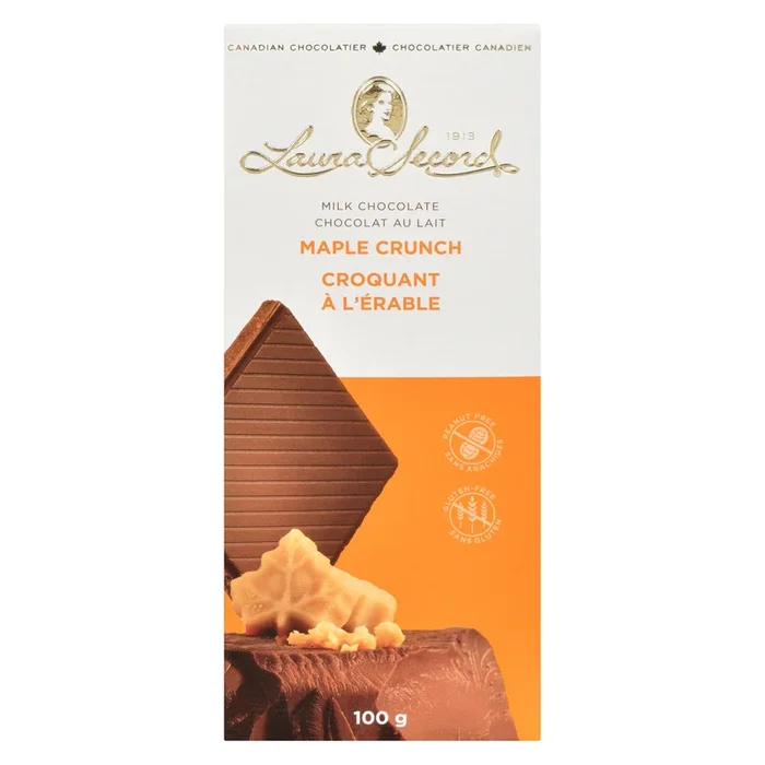 Laura Secord Maple Crunch Milk Chocolate Bar, 100-g