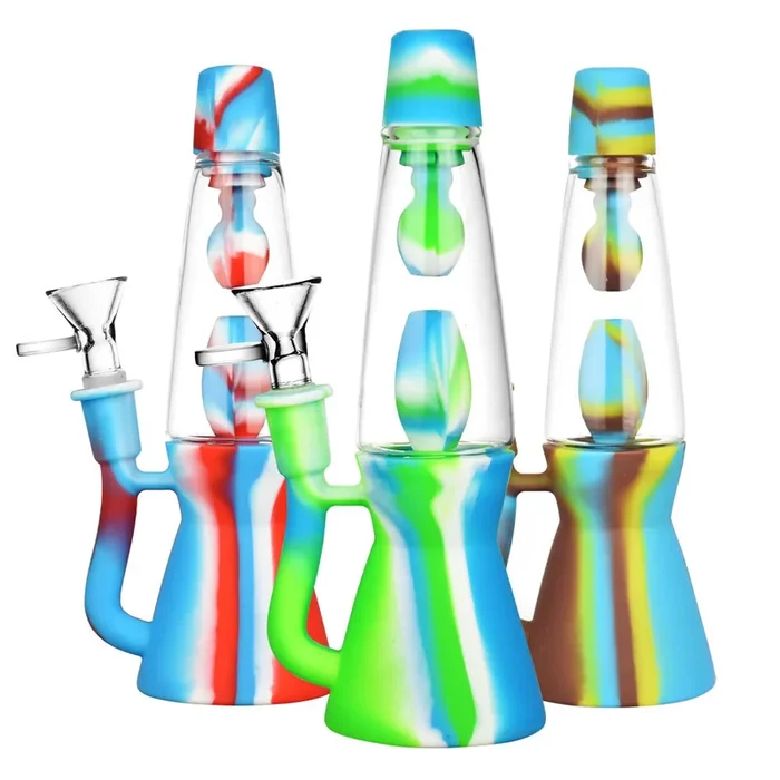 Lava Lamp Silicone/Glass Bong – 8″