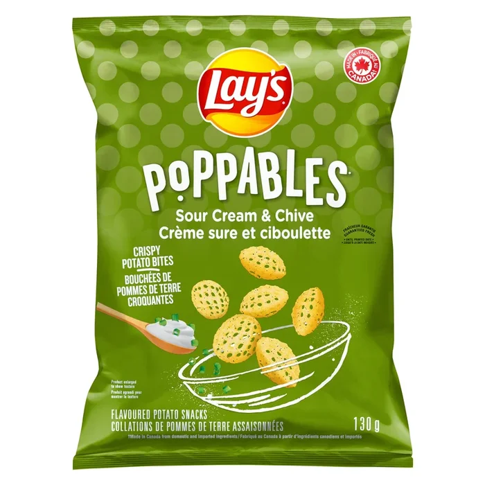 Lay’s Poppable Sour Cream and Chive Potato Snacks, 130-g