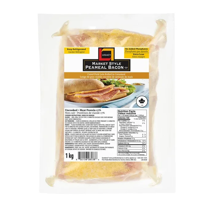 Legacy Market Style Peameal Bacon, 1 kg