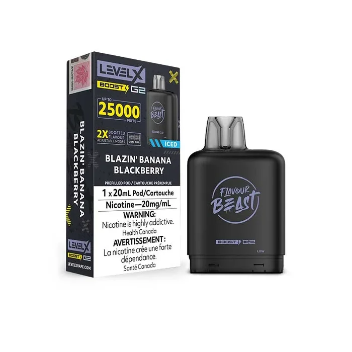 Level X Flavour Beast Boost G2 Pod – Blazin’ Banana Blackberry (ON)