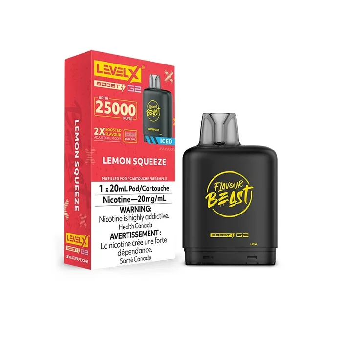 Level X Flavour Beast Boost G2 Pod – Lemon Squeeze (ON)