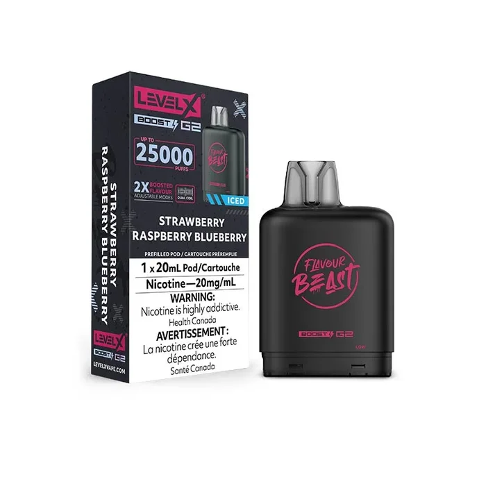 Level X Flavour Beast Boost G2 Pod – Strawberry Raspberry Blueberry Iced