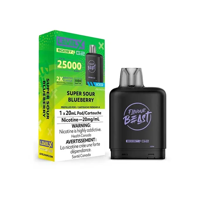 Level X Flavour Beast Boost G2 Pod – Super Sour Blueberry Iced