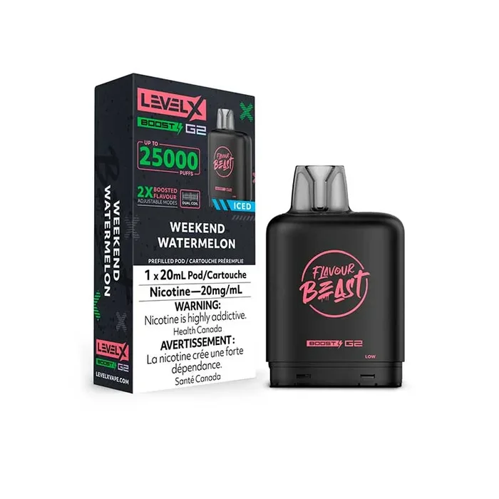 Level X Flavour Beast Boost G2 Pod – Weekend Watermelon Iced