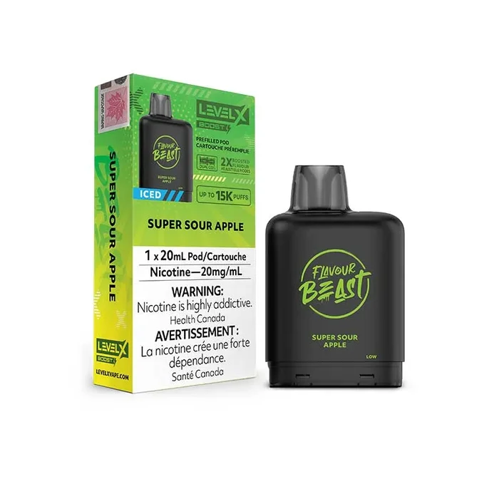 Level X Flavour Beast Boost Pod 15K – Super Sour Apple Iced