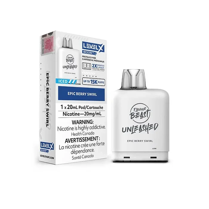 Level X Flavour Beast Unleashed Boost Pod 15K – Epic Berry Swirl Iced