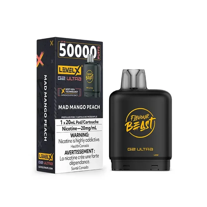 Level X G2 Ultra Pod – Flavour Beast – Mad Mango Peach (ON)