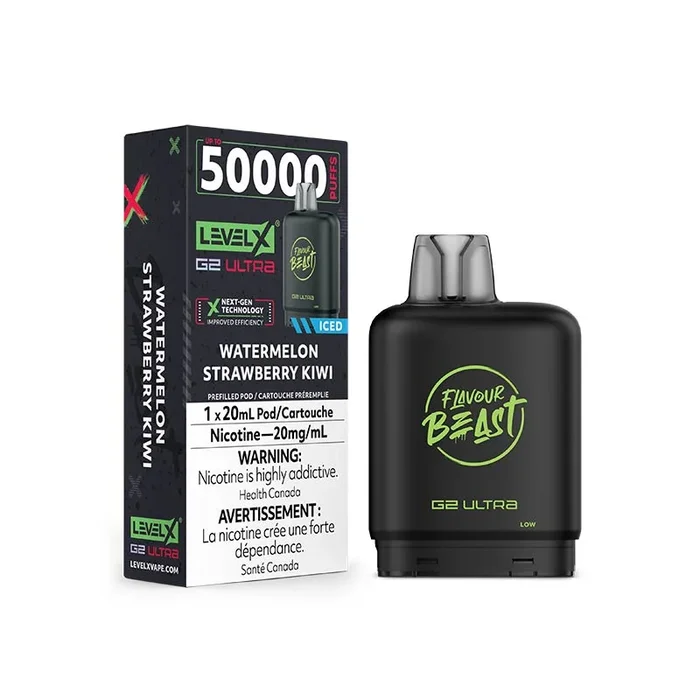 Level X G2 Ultra Pod – Flavour Beast – Watermelon Strawberry Kiwi Iced (AB)