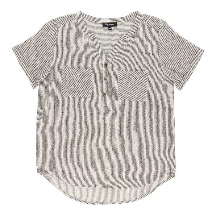 lily morgan Women’s Crinkle Short Sleeve Blouse