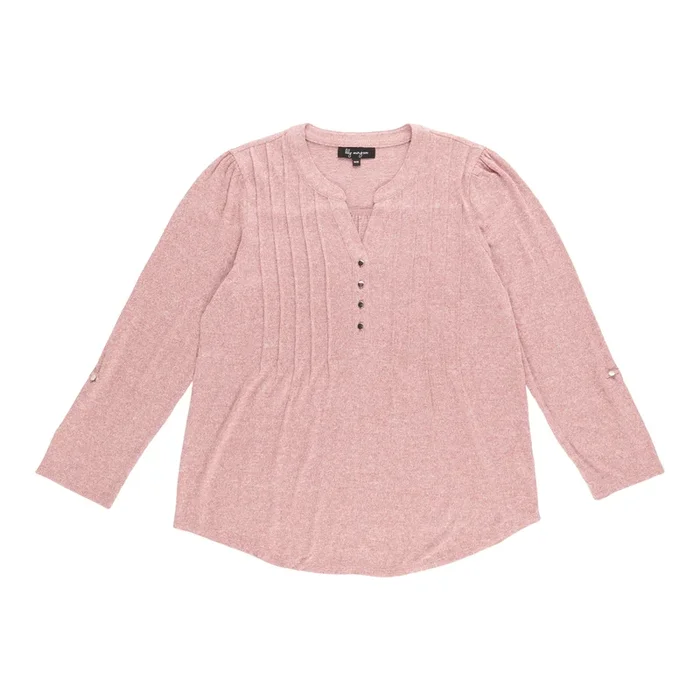 lily morgan Women’s Long Sleeve Pintuck Top
