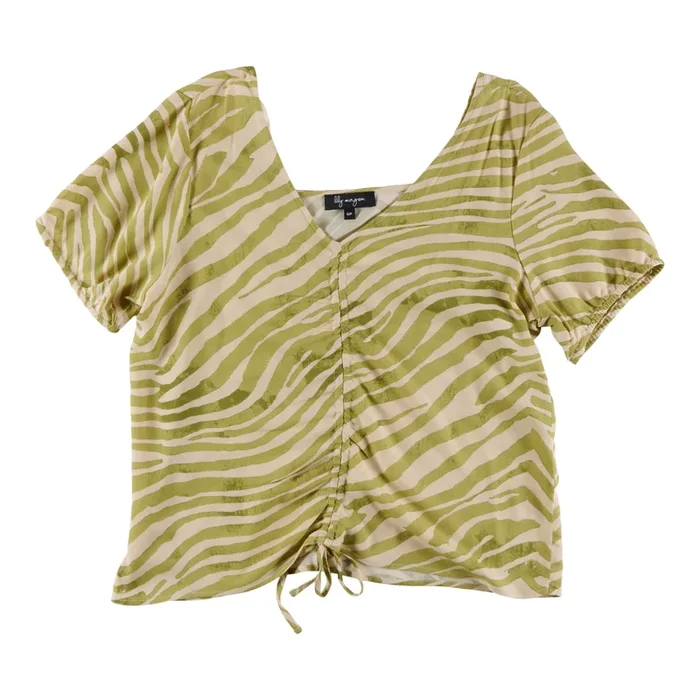 lily morgan Women’s Mystic Printed Ruched Front Top