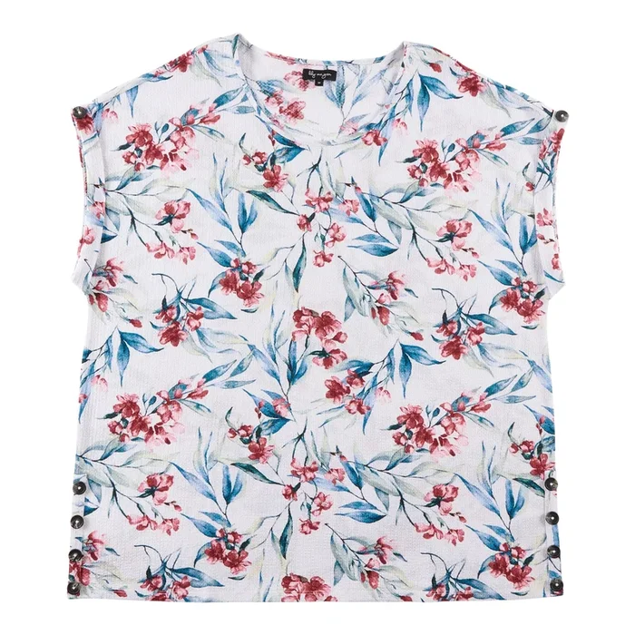 lily morgan Women’s Plus Button Detail Printed Blouse