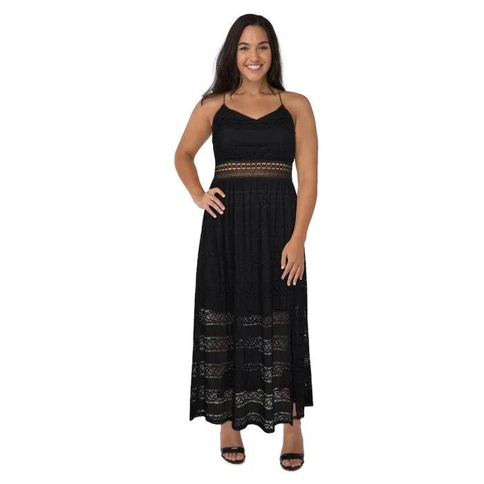 lily morgan Women’s Plus Lace Detail Maxi Dress