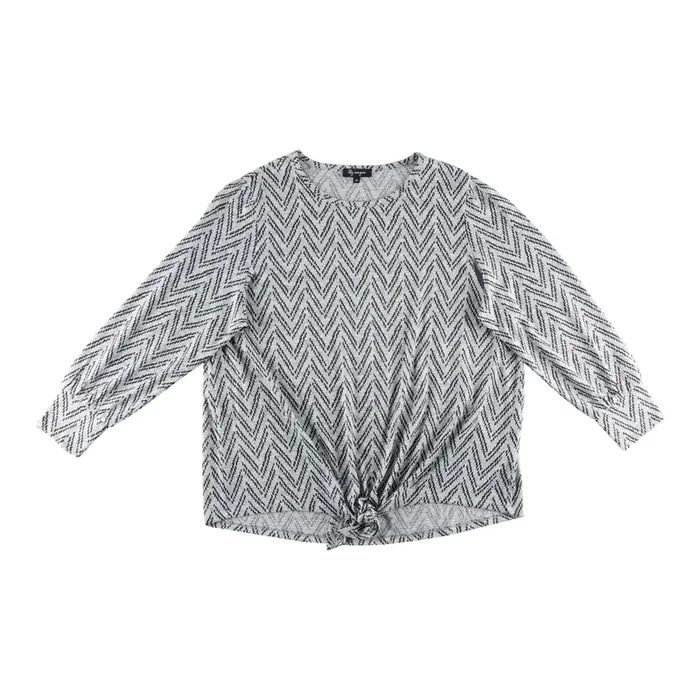 lily morgan Women’s Plus Printed Tie Front Top