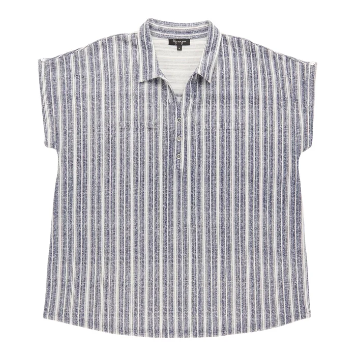 lily morgan Women’s Plus Short Sleeve Collared Top