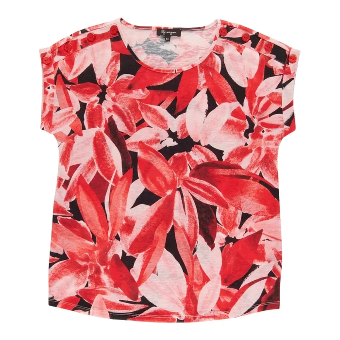 lily morgan Women’s Printed Crew Neck Blouse