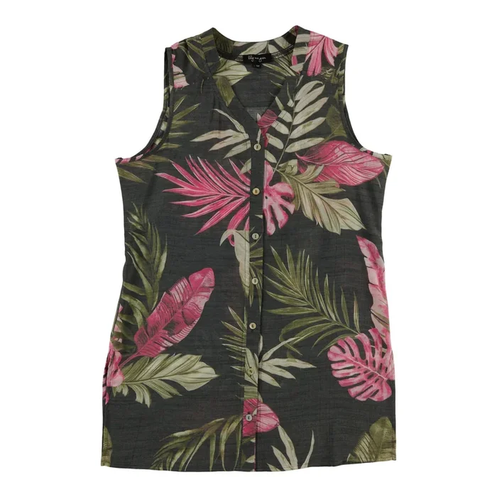 lily morgan Women’s Printed V-Neck Sleeveless Blouse