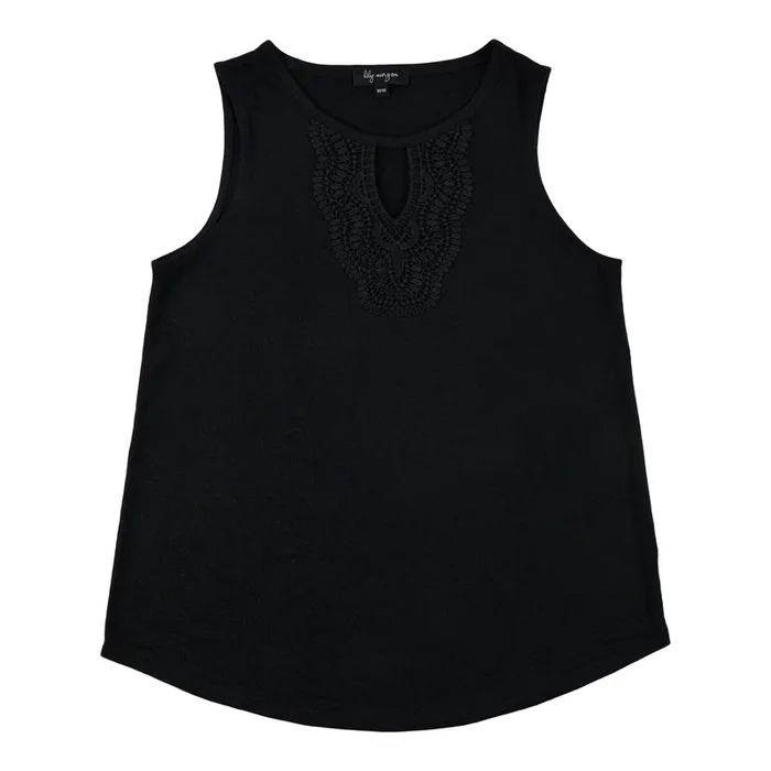 lily morgan Women’s Round Neckline Crochet Detail Camisole