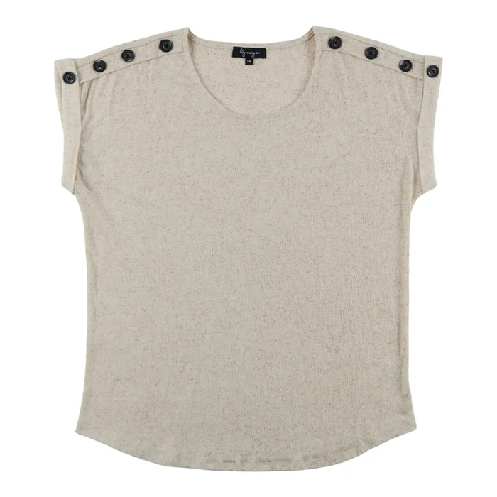 lily morgan Women’s Short Sleeve Button Detail Blouse