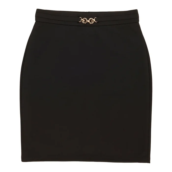 lily morgan Women’s Solid Belted Crepe Skirt