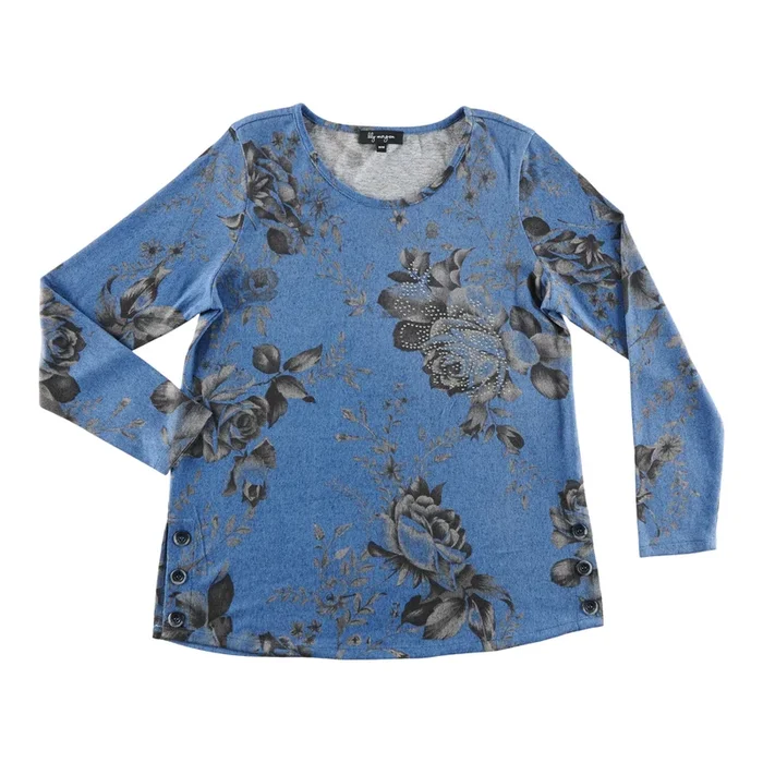 lily morgan Women’s Spring Flair Side Slit Blouse