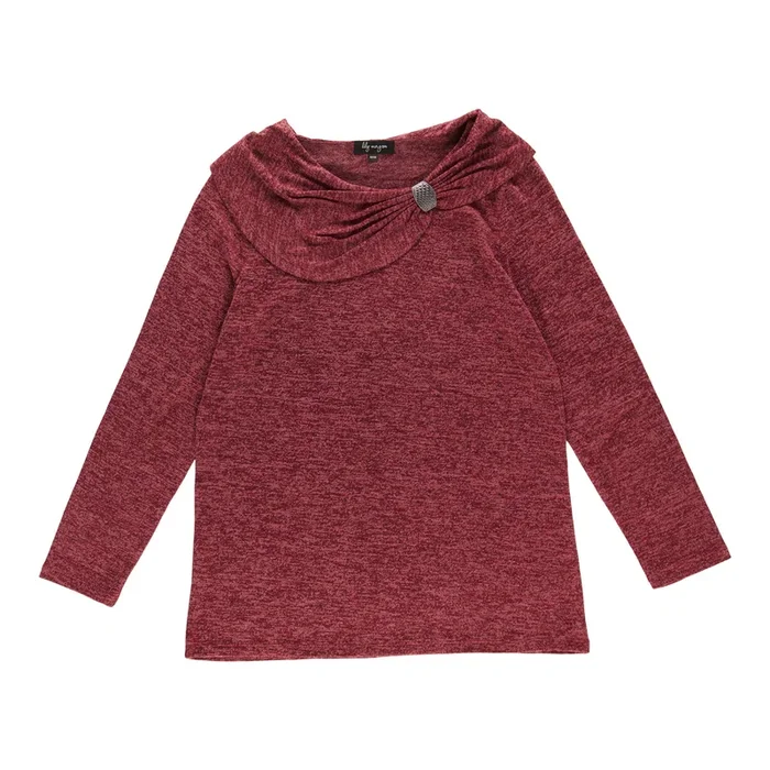 lily morgan Women’s Sweater with Broach Detail