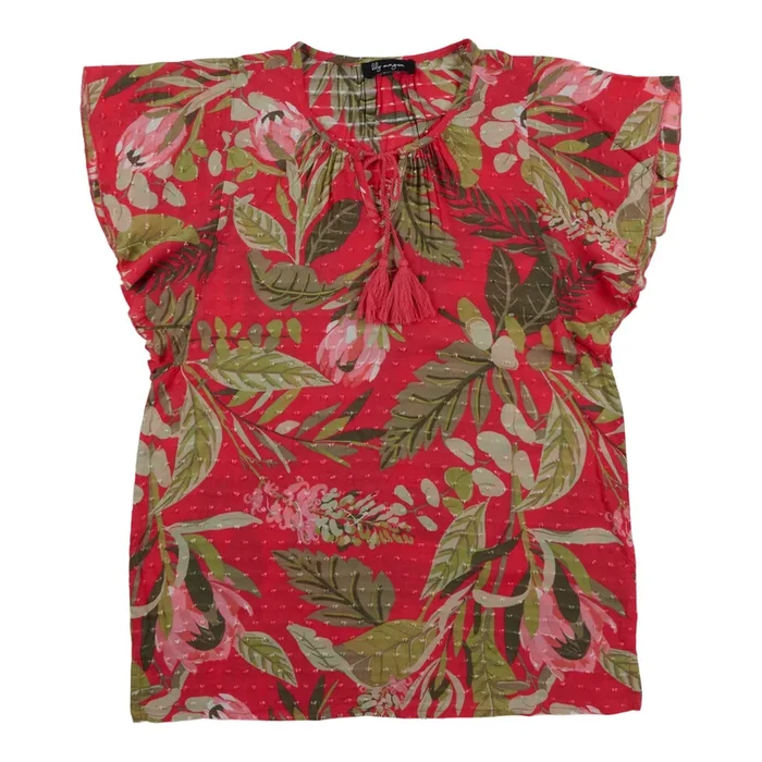 lily morgan Women’s Swiss Dot Printed Blouse