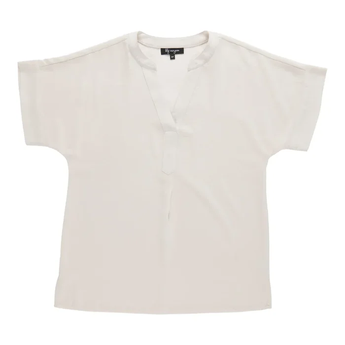 lily morgan Women’s Trend Edit Solid Popover Blouse