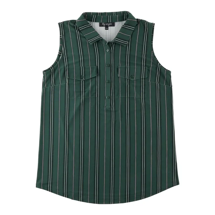 lily morgan Women’s Trendsetters Button Collar Top