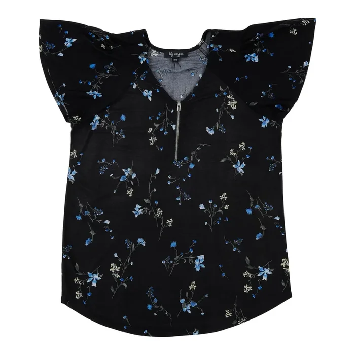 lily morgan Women’s V-Neck Flutter Sleeve Blouse