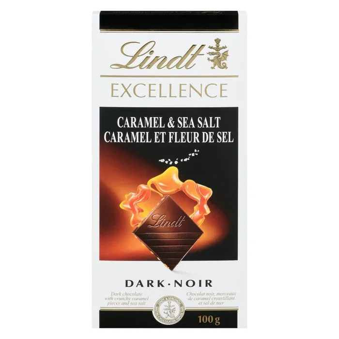 Lindt Excellence Dark Chocolate with Crunchy Caramel Pieces and Sea Salt Caramel & Sea Salt Dark, 100 g