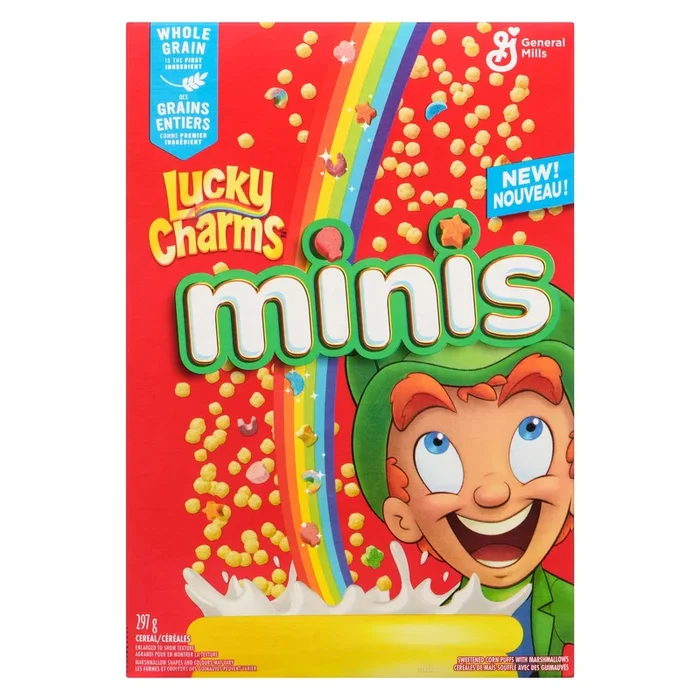 Lucky Charms Cereal Minis Sweetened Corn Puffs with Marshmallows, 297 g