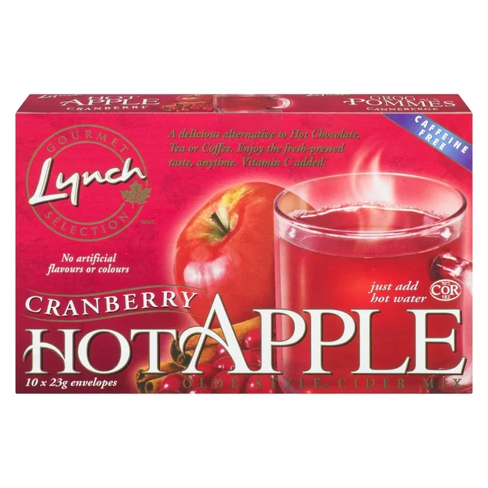 Lynch Gourmet Selection Cranberry Hot Apple Olde Style Cider Mix 10-Pack, 230 g