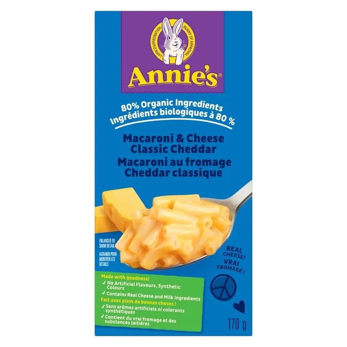 Macaroni au fromage cheddar classique Annie’s Homegrown – 170 g
