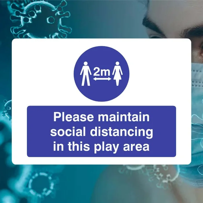 Maintain Social Distancing Play Area 2m Sign