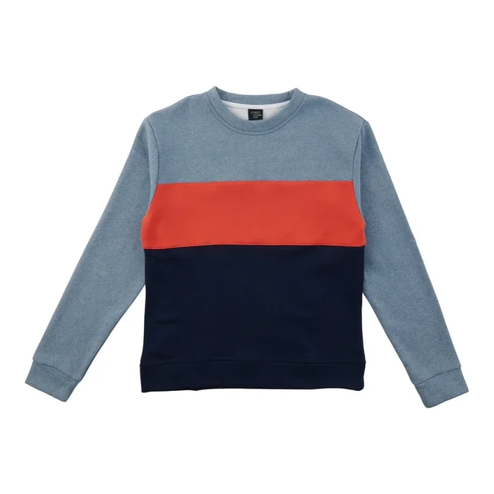 Men’s Long Sleeve Crew Neck Colour Block Sweater