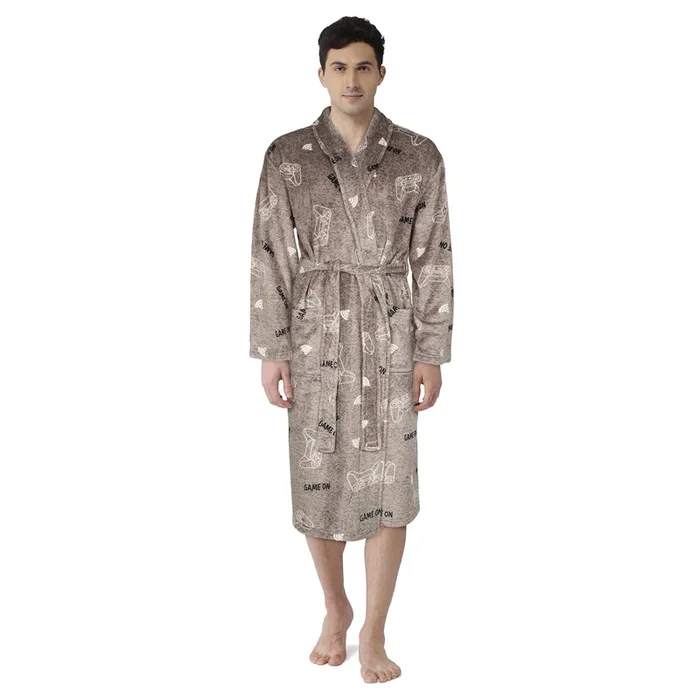 Men’s Printed Plush Robe