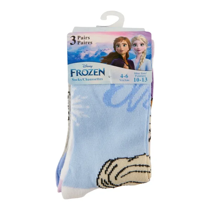 Mi-chaussettes sous licence La Reine des neiges pour filles, emb. de 3