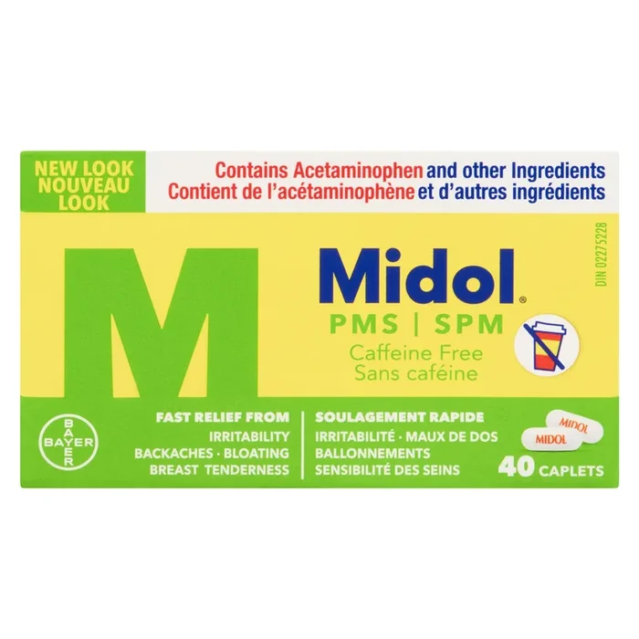 Midol SPM Caplets, Emballage de 40