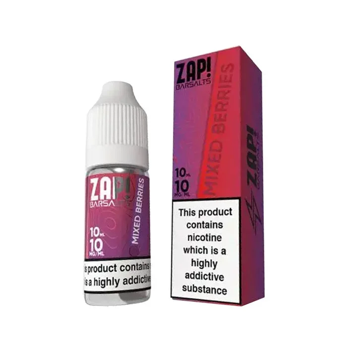 Mixed Berries 10ml Nic Salt E-Liquid by Zap! Bar Salts