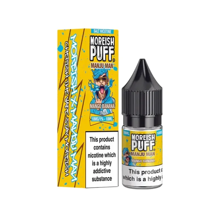 Moreish Puff Manju Man Mango Banana 10ml Nic Salt E-liquid
