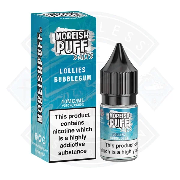 Moreish Puff Nic Salt Lollies Bubblegum 10ml